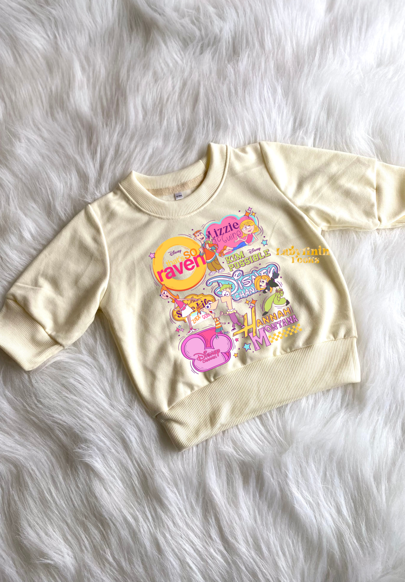 Dis Brights Collage - Cream Sweater