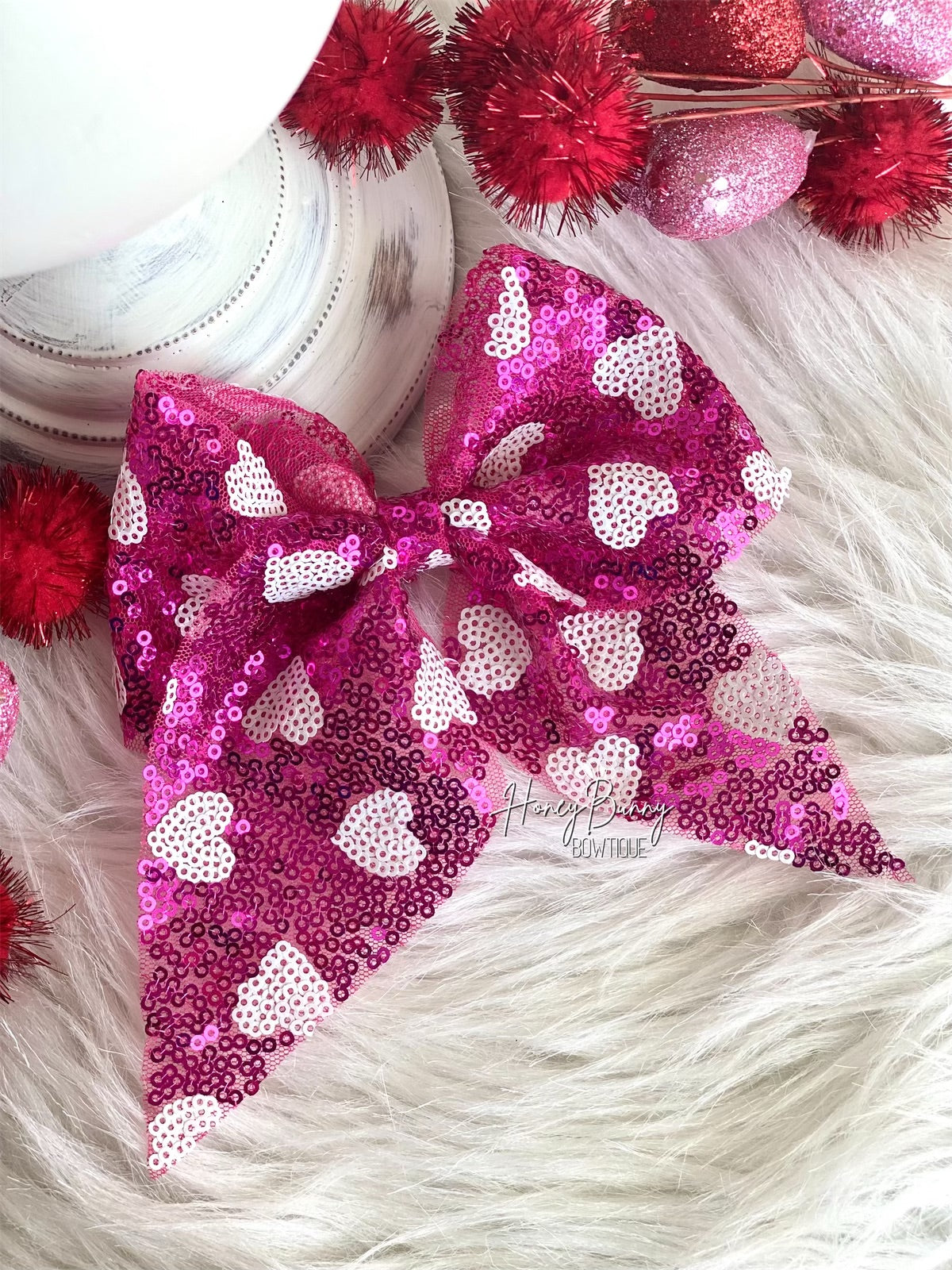 Hot Pink Hearts - Fable Sequins