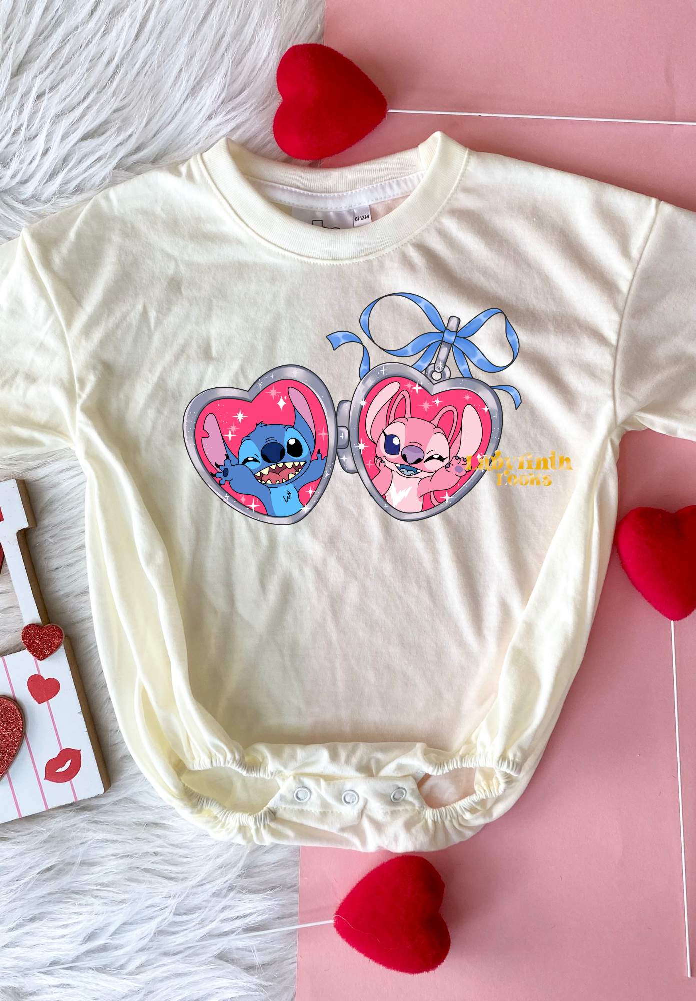 Stitch&Angel Locket - Cream Bubble Romper