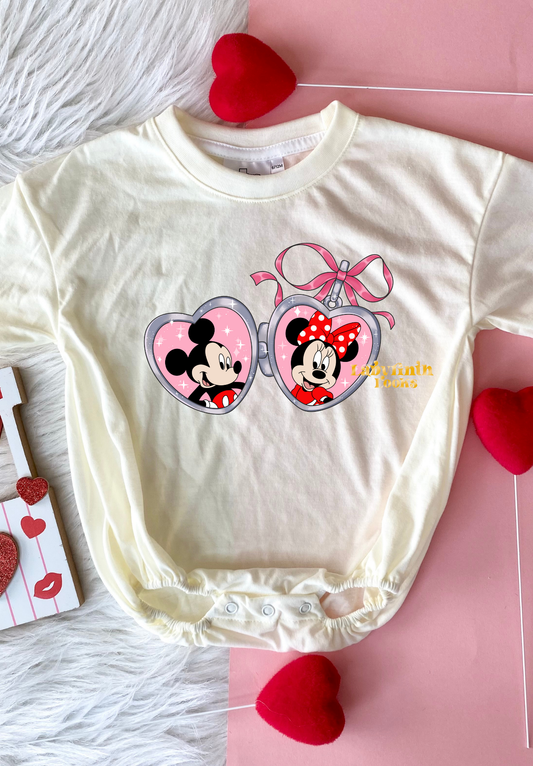 Minnie&Mickey Locket - Cream Bubble Romper