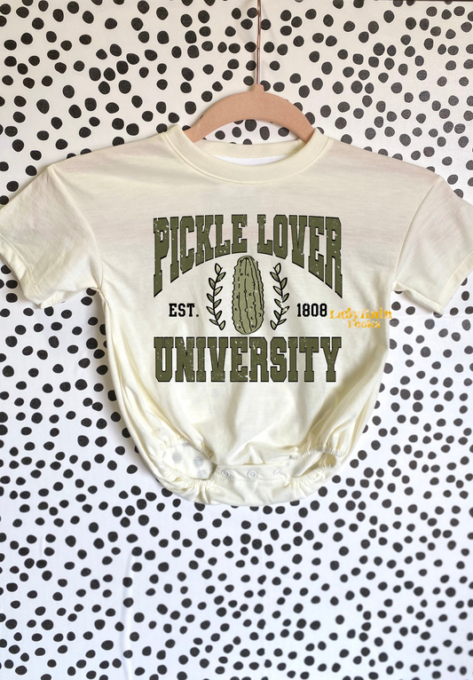 Pickle Lover University - Cream Bubble Romper