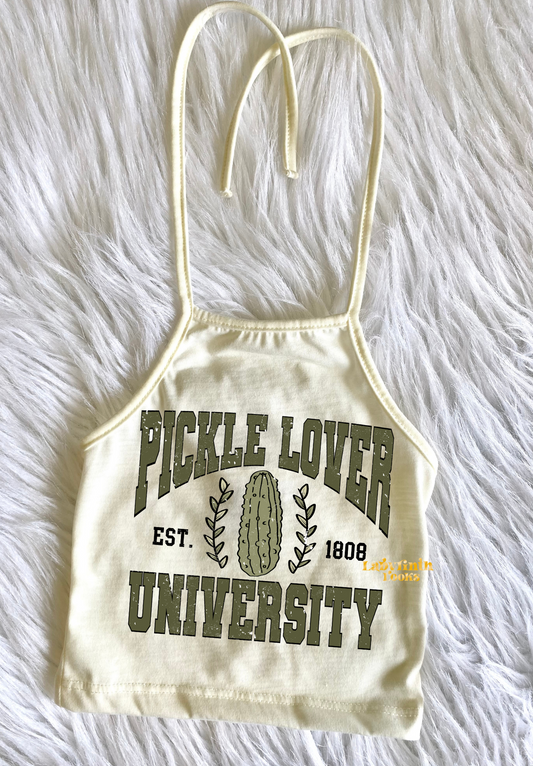 Pickle Lover University - Cream Halter (Baby/Child)