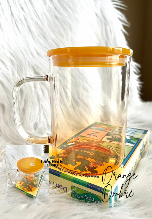 Orange Ombre - Glass Mug 17oz